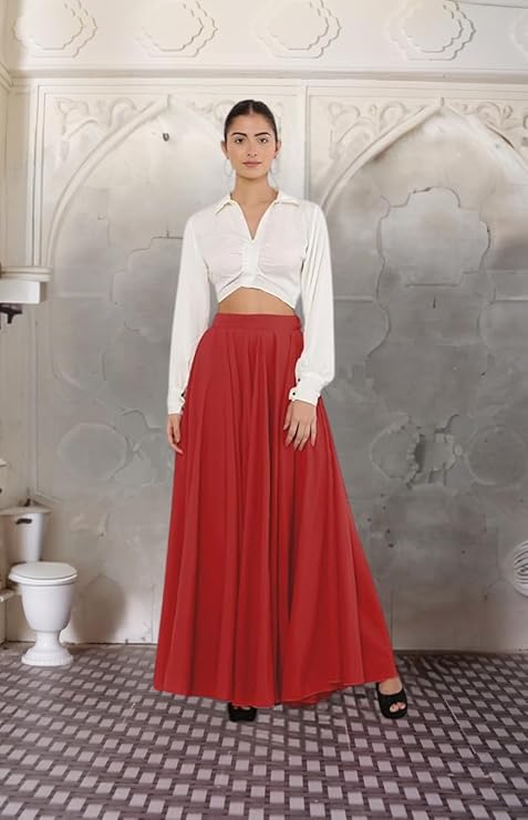 apcollections.in Women's American Crepe Blooming Flared Long - Image 5