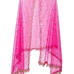 apcollections.in Plastic Mirror Emboridered Net Dupatta for Womens & Girls