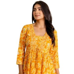 apcollections.in Women Floral Printed Viscose Rayon Flared Kurti