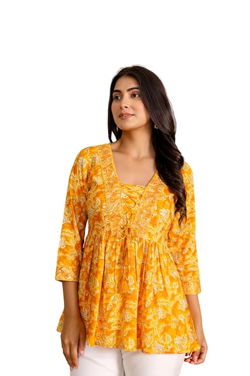 apcollections.in Women Floral Printed Viscose Rayon Flared Kurti