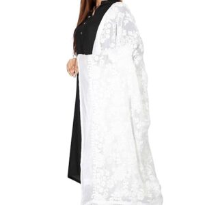 Apcollections.in  Women's Floral Embroidered Chiffon Dupatta